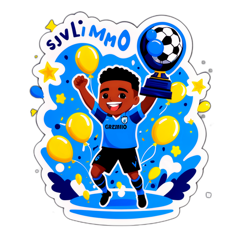 Adesivo Ilustrativo do Grêmio Celebrando a Vitória