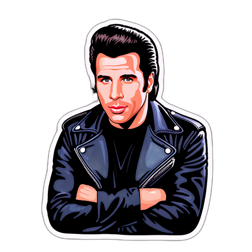 Nálepka Johna Travolty jako postavy z filmu 'Kouzlo Grease'