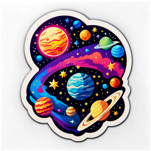 Cosmic-Themed Galaxy Sticker