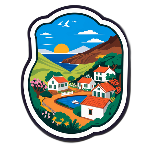 Widok tradycyjnych domów i krajobrazu Madery