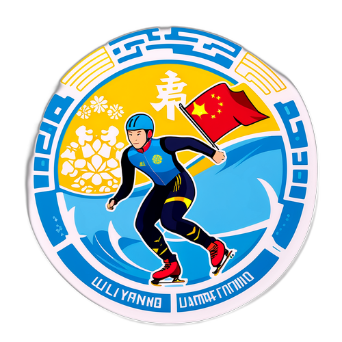 冬季奥运会速度滑冰运动员贴纸