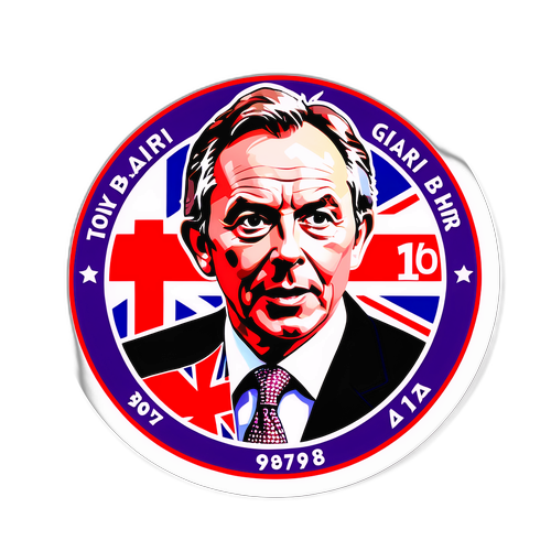 naklejka z datą rządów Tony'ego Blaira