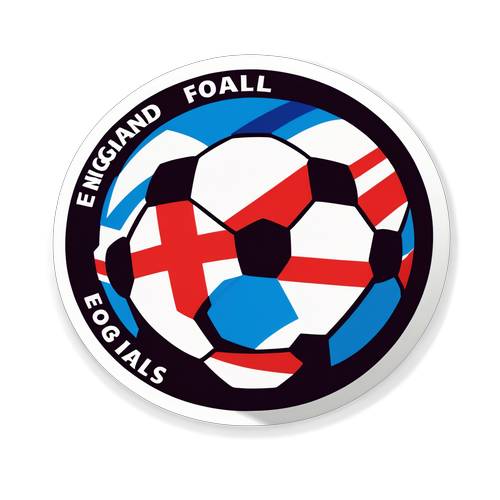 Bangkitkan Semangat Anda! Stiker Mewah 'England FOOTBALL' dengan Grafik Bola Sepak Menarik!