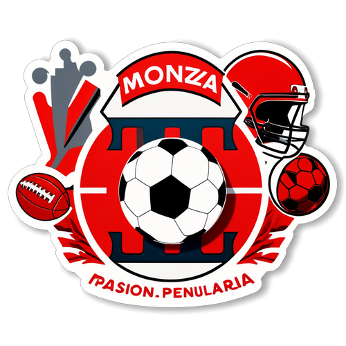 Stiker Logo Monza dengan Parafinalia Sepak Bola