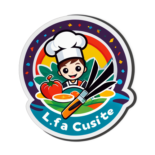 Sticker cu logo creativ 'Chefi la cuțite 2025'
