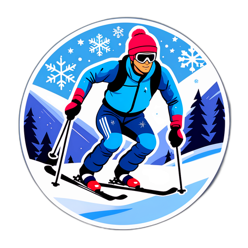 Vintersportstema Klistermärke