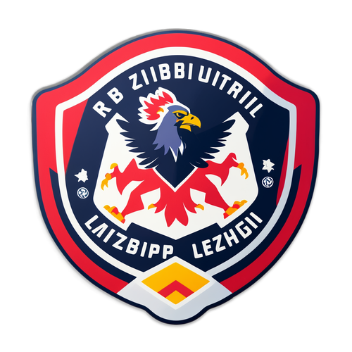 Sportlicher Aufkleber mit RB Leipzig Logo