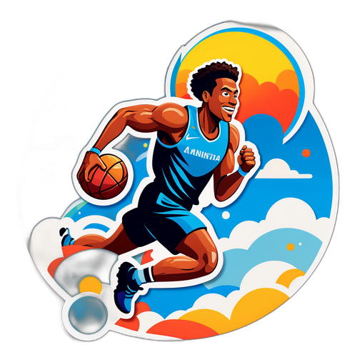 Ilustrație amuzantă a unui jucător alergând după o minge