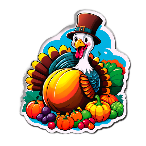 Masayang Sticker ng Thanksgiving