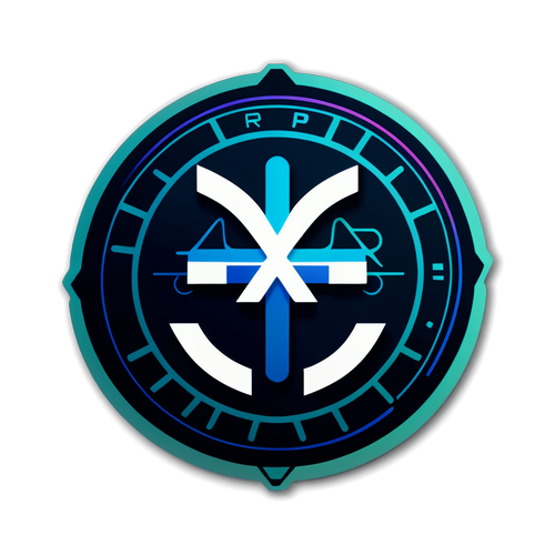 Futuristisk kryptovaluta design med XRP logo