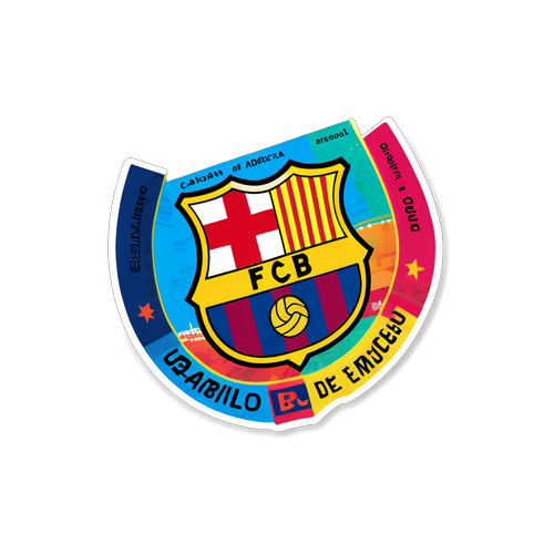 Stiker Barcelona Camp Nou yang Berwarna Cerah