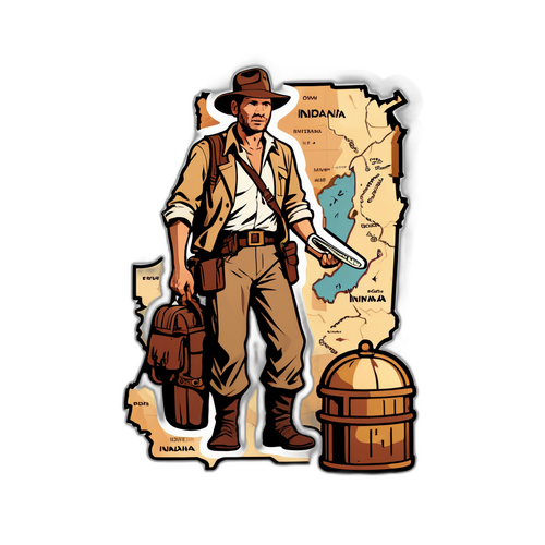 Indiana Jones vedle historické mapy a objevování nových míst