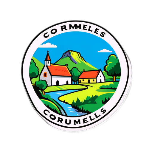 Sticker représentant le village de Courmelles