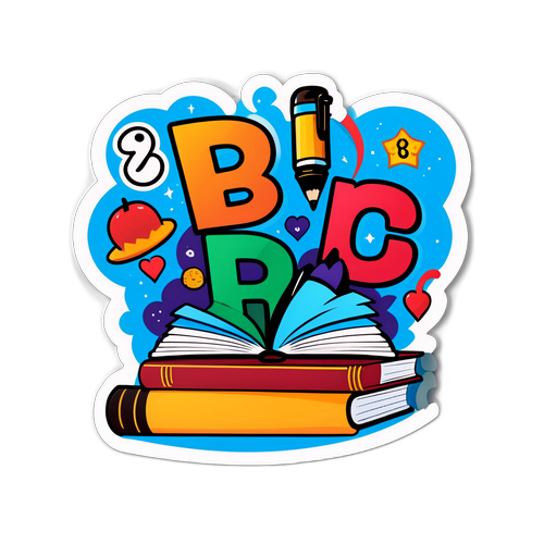 Tem dán chủ đề giáo dục với văn bản 'ABC8'