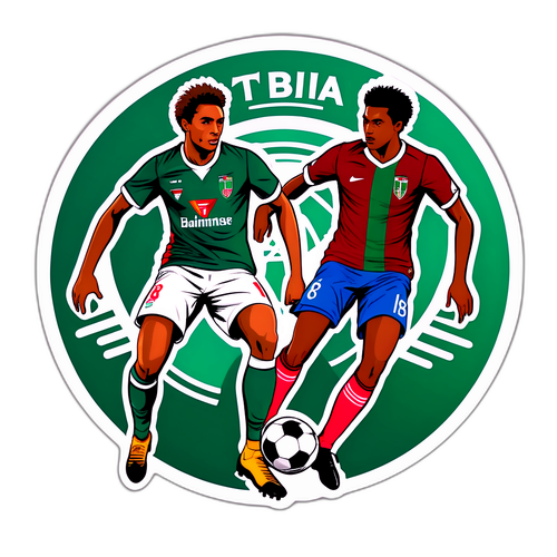 Nhãn dán featuring hai cầu thủ bóng đá trong trận Fluminense vs Bahia