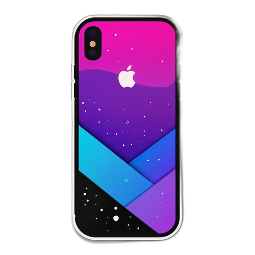 Sticker futurist cu silueta iPhone 17