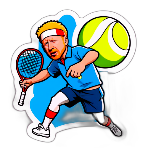 Aufkleber mit Cartoon-Version von Boris Becker