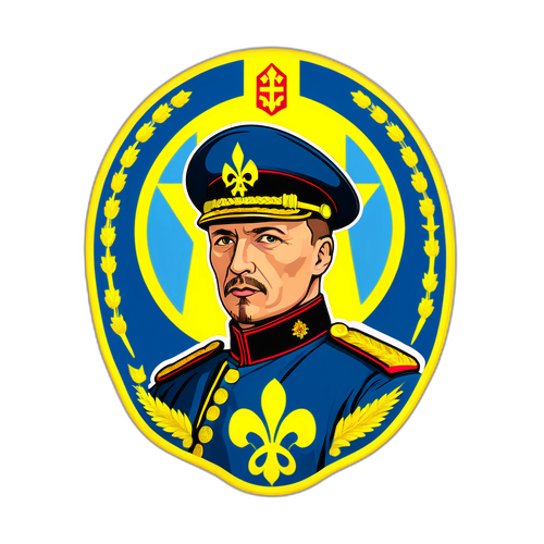 Дизайн наліпки з Будановим, що представляє Україну в обороні своїх територій