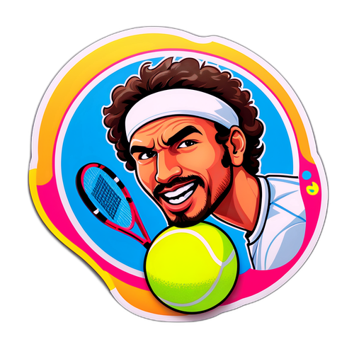 Ballon de tennis personnalisé avec le visage de Felix Lebrun