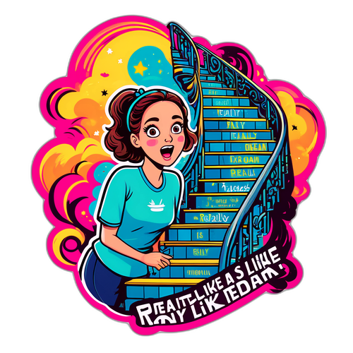 反向折叠楼梯贴纸