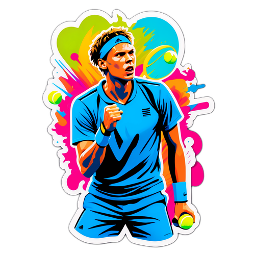 Vibrant Tennis Sticker med Jannik Sinner