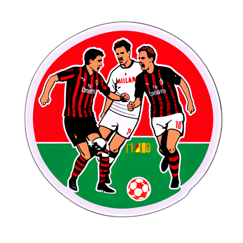 Sticker pentru promovarea meciului Milan vs Roma