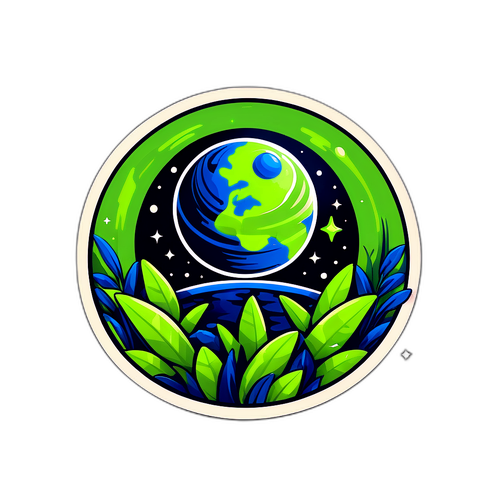 Návrh samolepky s exoplanetárním tématem