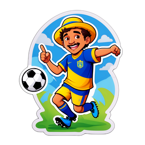 Speelse sticker van een vrolijke Carlos Forbs