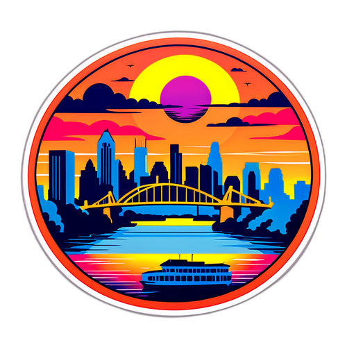 Minneapoliksen horisontti auringonlaskussa