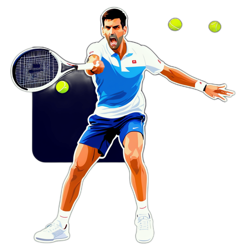 Adesivo di Novak Djokovic in Azione