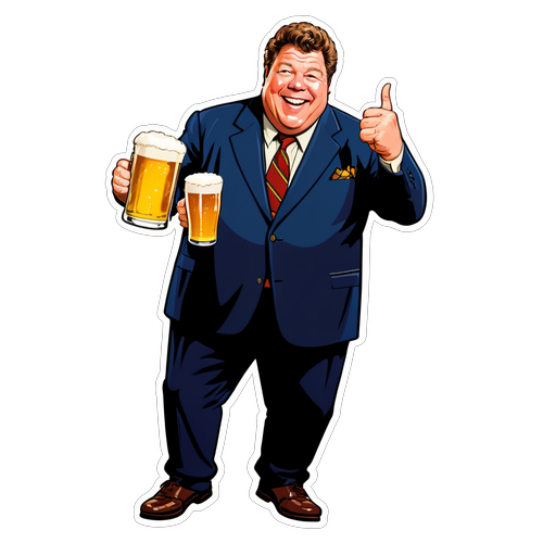 Spillende Karikatur av George Wendt