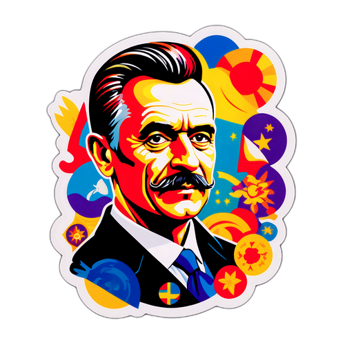 Barevná koláž Miroslava Etzlera jako ikony české kultury a divadla