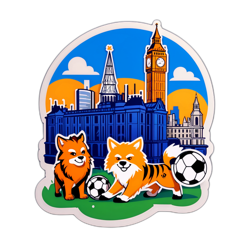 Ігровий наклейка з маскотами Челсі та Вулверхемптона