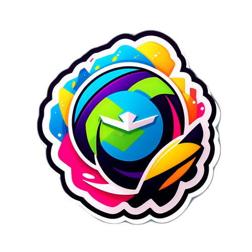 Moderni urheilujoukkueen logo, joka yhdistää urheilun ja kierrätyksen