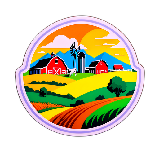 Sticker Representando Natanzinho com Cenário Rural