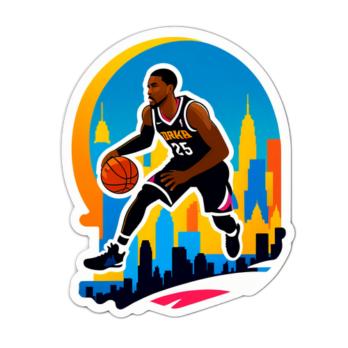Adesivo a tema basket per il 'Draft NBA 2025'