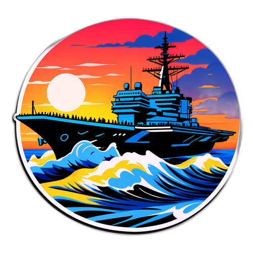 USS Abraham Lincoln i dramatisk solnedgång