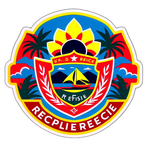 Stiker Emblem Sport Recife dengan Motif Tropis