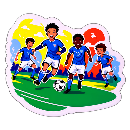 Time de Futebol Sub-20 em Ação