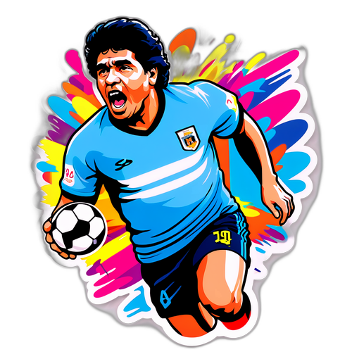 Illustration von Diego Maradona in Aktion