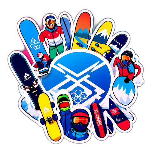 Sticker ya Mchezaji wa Theluji kwa Michezo ya Olimpiki ya Majira ya Baridi 2026