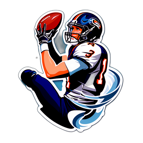 Dynamic Football Catch Sticker