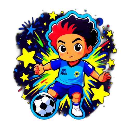 Adesivo do Nino Jogando Futebol