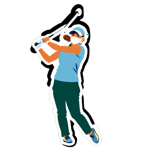 สติกเกอร์เกม LPGA ที่มีท่าทางสุดคลาสสิกของนักกอล์ฟ