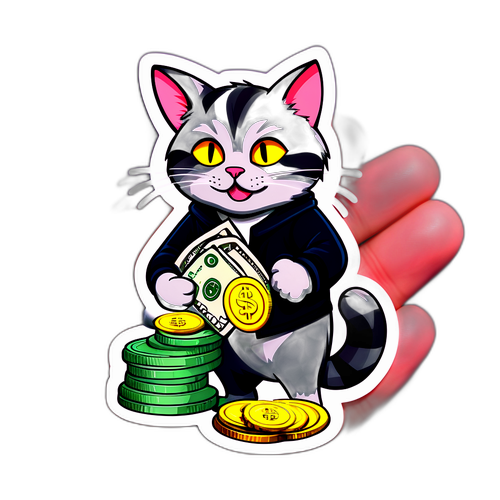 偷钱的小猫贴纸