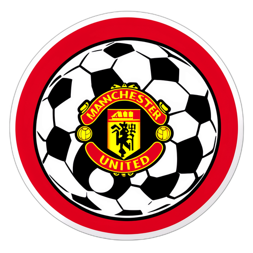 Desain Stiker MU dengan Bola Sepak