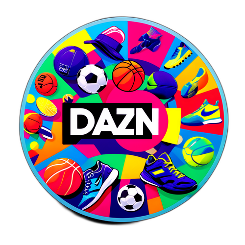 Logo DAZN dalam Kolaj Sukan Berwarna-warni