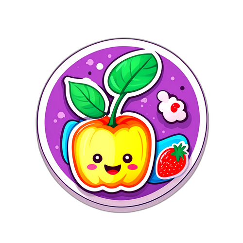 สติกเกอร์ผลไม้การ์ตูนเพื่อส่งเสริมสุขภาพ