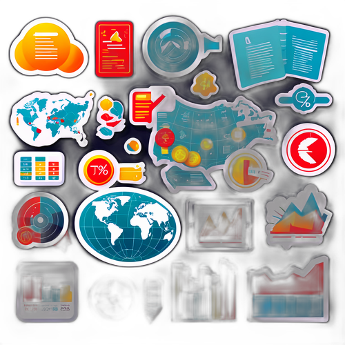 現代経済に関するインフォグラフィックステッカー