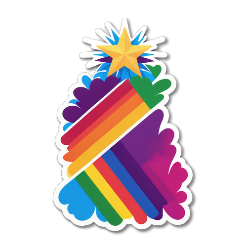 Paars Vrijdag Sticker met Regenboogvlag